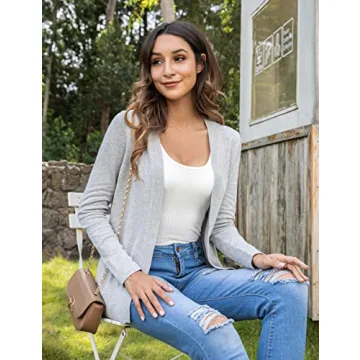 LIENRIDY Long Sleeve Knit Open Front Cardigan Sweater