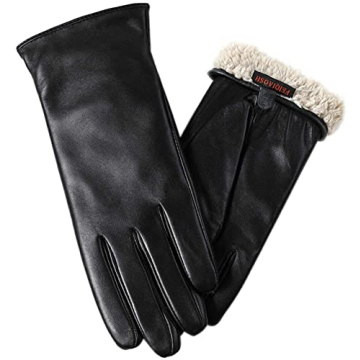 Premium FEIQIAOSH Women's Winter Leather Gloves