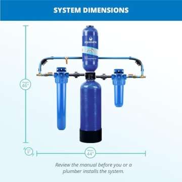 Aquasana Whole House Water Filter System - Carbon & KDF Home Water Filtration - Filters Sediment & 97% Of Chlorine - 1,000,000 Gl - EQ-1000