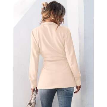 ANRABESS Womens Jacket Belted Casual Long Sleeve Wrap Trench Coat 2024 Winter Trendy Button Up Dressy Outerwear with Pockets Khaki Medium