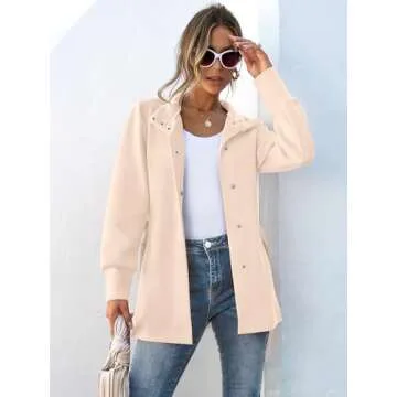 ANRABESS Womens Jacket Belted Casual Long Sleeve Wrap Trench Coat 2024 Winter Trendy Button Up Dressy Outerwear with Pockets Khaki Medium