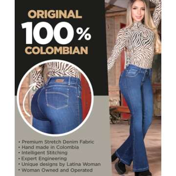 Butt Lifting Colombian Jeans for Women - High Waist Bootcut Style