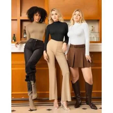 MANGOPOP Women's Mock Turtle Neck Tee for Every Occasion