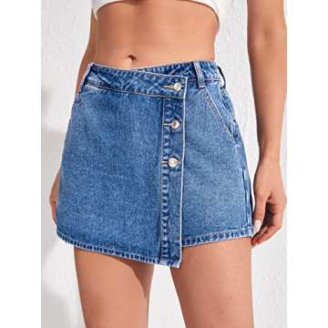 Stylish WDIRARA High Waisted Denim Skort for Women