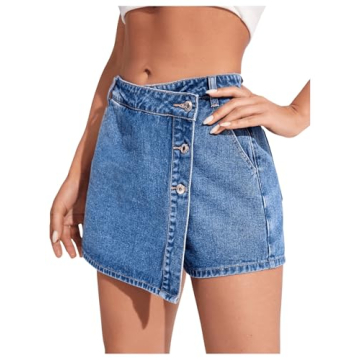 Stylish WDIRARA High Waisted Denim Skort for Women