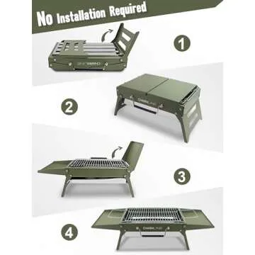 Charmline 20"x14" Portable Desktop Charcoal Grill for Camping & Gardens