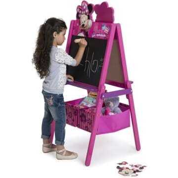 Delta Children Minnie Mouse Kids Easel – Double-Sided Creativity