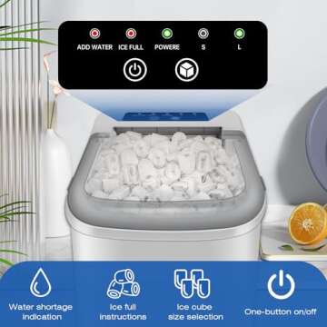Portable Ice Maker Producing Ice in 6 Mins - MYETASSER