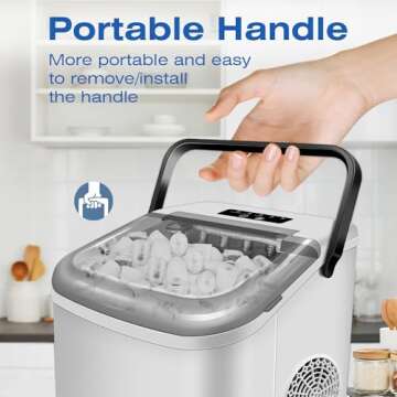 Portable Ice Maker Producing Ice in 6 Mins - MYETASSER