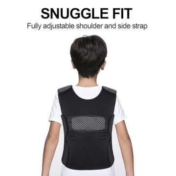 Weighted Vest for Kids(Ages 5-9, Medium) – Fully Adjustable Sensory Compression Vest for Children with Autism, ADHD, SPD - Includes 3lb Removable Weights