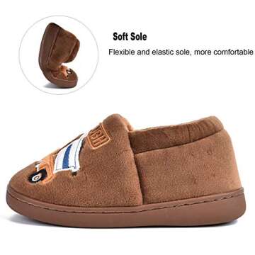 MARITONY Kids Boys Girls Slippers Warm Cute House Toddler Slippers Fur Lined Home Indoor Shoes for Winter