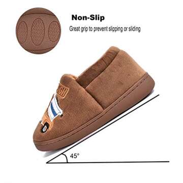 MARITONY Kids Boys Girls Slippers Warm Cute House Toddler Slippers Fur Lined Home Indoor Shoes for Winter