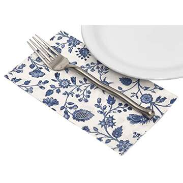 Delft Blue Decorative Disposable Paper Napkins for Events