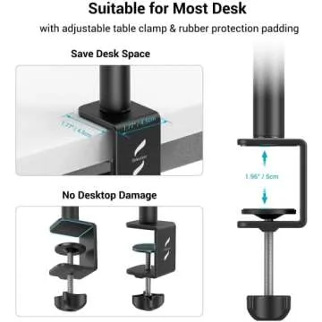 SmallRig Selection 19"-39" Camera Desk Mount 2 PCS Table Stand with 1/4" Ball Head, Tabletop C Clamp for DSLR Camera, Ring Light, Live Streaming, Photo Video Shooting - 3883 (2 PCS)