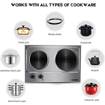 CUSIMAX Double Hot Plate 1800W - Efficient Electric Burner