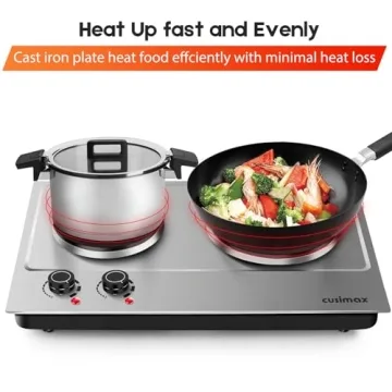 CUSIMAX Double Hot Plate 1800W - Efficient Electric Burner