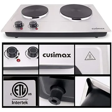 CUSIMAX Double Hot Plate 1800W - Efficient Electric Burner