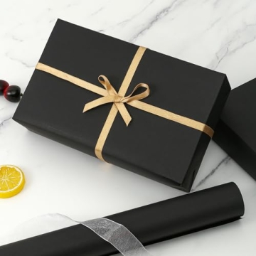 Elegant Black Kraft Wrapping Paper Roll for Gift Wrapping