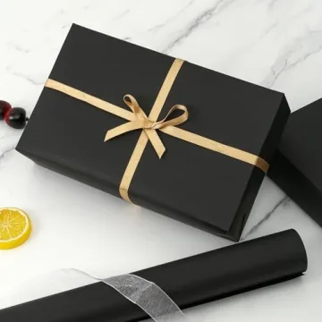 Elegant Black Kraft Wrapping Paper Roll for Gift Wrapping
