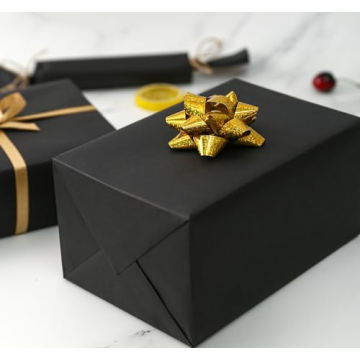 Elegant Black Kraft Wrapping Paper Roll for Gift Wrapping