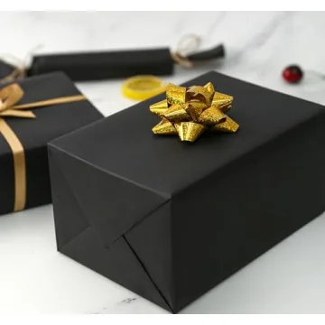 Elegant Black Kraft Wrapping Paper Roll for Gift Wrapping