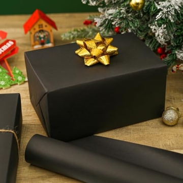 Elegant Black Kraft Wrapping Paper Roll for Gift Wrapping
