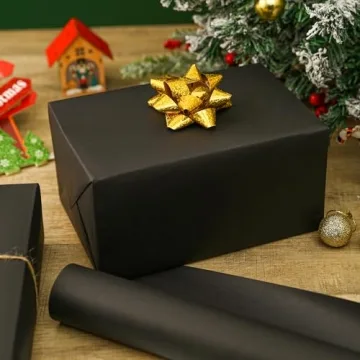 Elegant Black Kraft Wrapping Paper Roll for Gift Wrapping