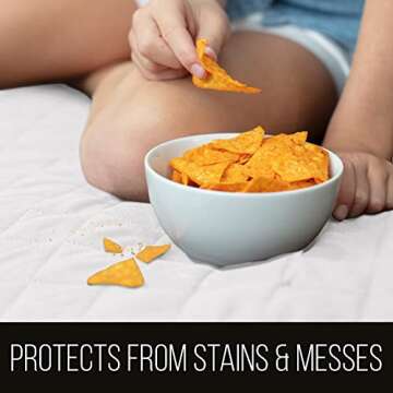 Sofa Shield Couch Slip Cover with Patented Strap, Large Cushion Protector, Reversible Stain and Dog ...