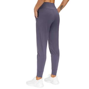 THE GYM PEOPLE Women's Joggers Pants Lightweight Athletic Leggings Tapered Lounge Pants for Workout, Yoga, Running (Small, Vintage Purple)