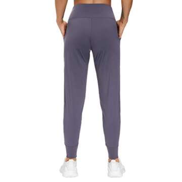 THE GYM PEOPLE Women's Joggers Pants Lightweight Athletic Leggings Tapered Lounge Pants for Workout, Yoga, Running (Small, Vintage Purple)