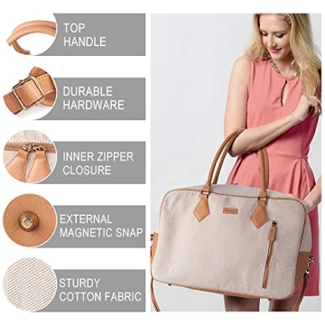 Ladies Canvas Weekender Duffel Bag for Travel & Gifts