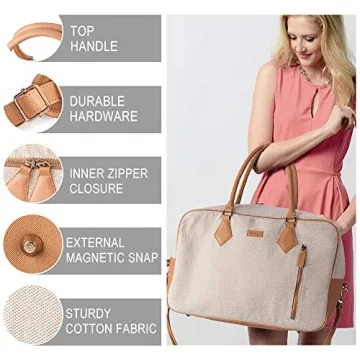 Ladies Canvas Weekender Duffel Bag for Travel & Gifts