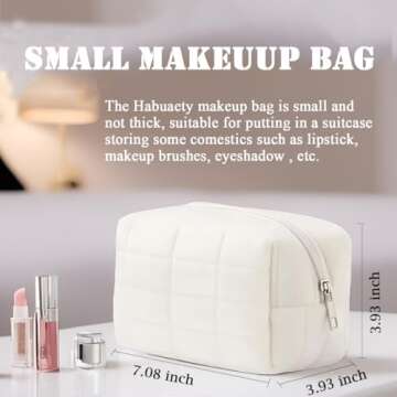 HABUAETY Makeup Bag Small Cosmetic Pouch for Purse Women Ladies Y2k Checkered Zipper Make Up Bags