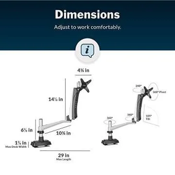 Vari Single Monitor Arm - Ergonomic Stand for Monitors