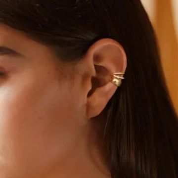 Koperin Trendy Chunky 14K Gold Plated Ear Cuffs