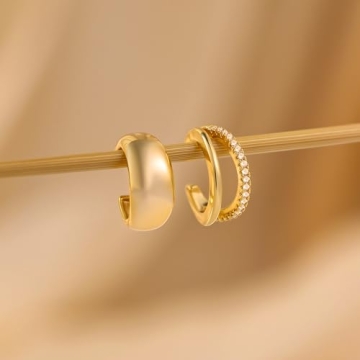 Koperin Trendy Chunky 14K Gold Plated Ear Cuffs