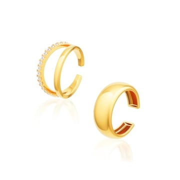 Koperin Trendy Chunky 14K Gold Plated Ear Cuffs