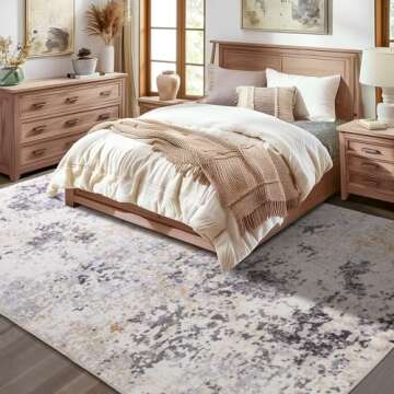 Baauye Washable Rug, Ultra Soft Area Rug 8x10, Non Slip Abstract Rug Foldable, Stain Resistant Rugs ...