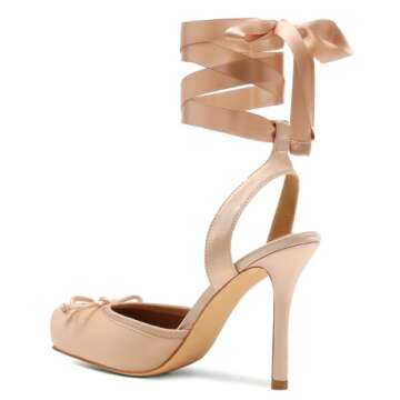 Riekhany Elegant Satin Ballet Heels for Women