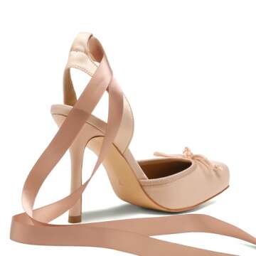 Riekhany Elegant Satin Ballet Heels for Women