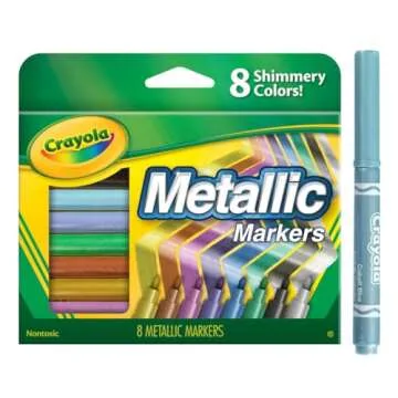 Crayola Metallic Markers, Art Supplies, 8 Count, Colors May Vary