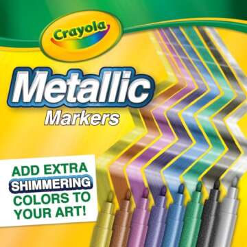 Crayola Metallic Markers, Art Supplies, 8 Count, Colors May Vary