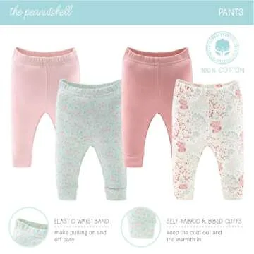 The Peanutshell Baby Layette Gift Set for Baby Girls - 30 Piece New Born Baby Girl Gift Set, Baby Clothes & Newborn Essentials Must Haves - Newborn Baby Girl Clothes 0-3 Months - Floral Elephant