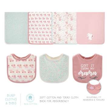 The Peanutshell Baby Layette Gift Set for Baby Girls - 30 Piece New Born Baby Girl Gift Set, Baby Clothes & Newborn Essentials Must Haves - Newborn Baby Girl Clothes 0-3 Months - Floral Elephant