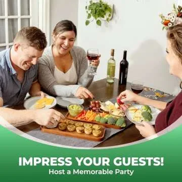 Solid Acacia Wood Serving Trays (14 x 5.5 inches) Rectangular Wooden Large Serving Platters for Food, Wooden Tray for Charcuterie, Appetizer Serving Tray, Wood Tray Cheese Board (Set of 3 Plates)