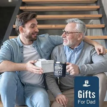 NOWWISH Birthday Gifts fo Men - Men Coffee Mug - Funny Gifts for Old People Him Husband, Grandpa, Dad, Father (14oz, Navy Blue)