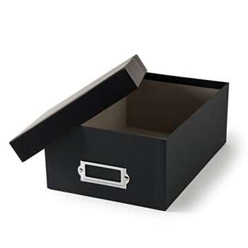 Simply Tidy Photo Storage Box Store and Protect Pictures, Documents, and Prints - Black, Bulk 12 Pac...