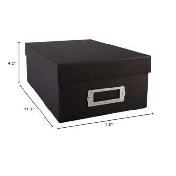 Simply Tidy Photo Storage Box Store and Protect Pictures, Documents, and Prints - Black, Bulk 12 Pack