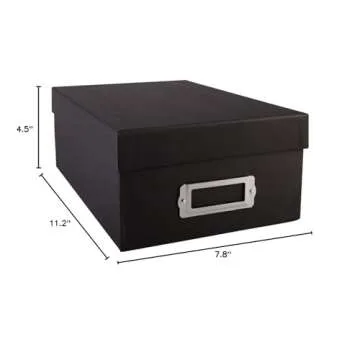 Simply Tidy Photo Storage Box Store and Protect Pictures, Documents, and Prints - Black, Bulk 12 Pack