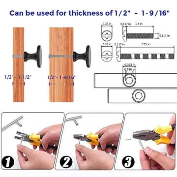Ravinte 10 Pack 1-1/4 Inch Matte Black Round Kitchen Cabinet Knobs,Zinc Solid Drawer Pulls,Cabinet Handles for Cupboard, Dresser, Closet and Bathroom, Modern Cabinet Hardware for Cabinets